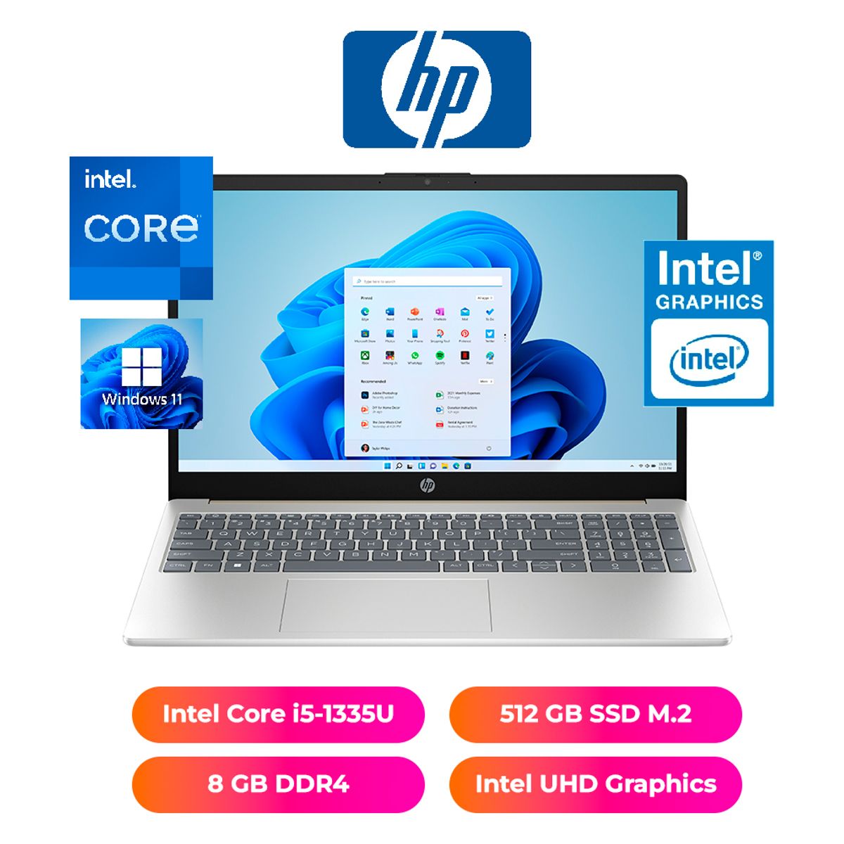 HP - LAPTOP HP 156 FHD INTEL CORE i5-1335U 8GB RAM 512GB SSD - NOTEBOOK