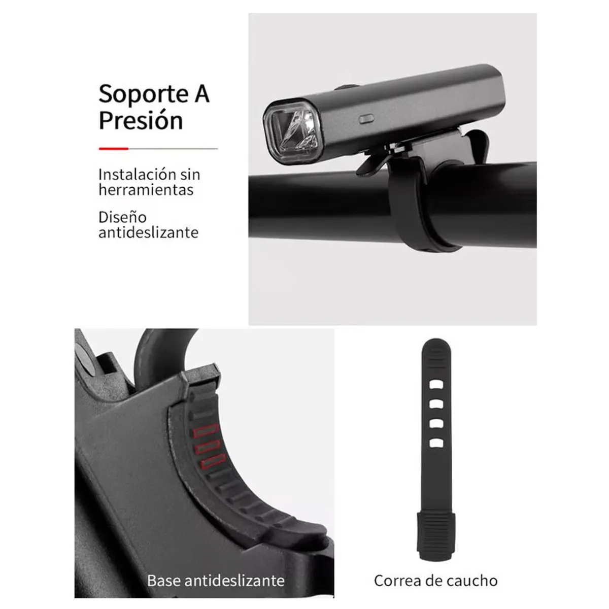 ROCKBROS - Luz delantera de 200 Lum Recargable Rockbros