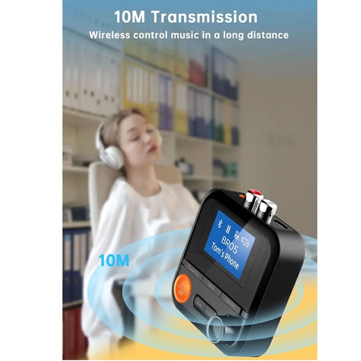 UNIVERSAL - Transmisor y Receptor de Audio 2 en 1, Bluetooth 5,2, 5 modos EQ.