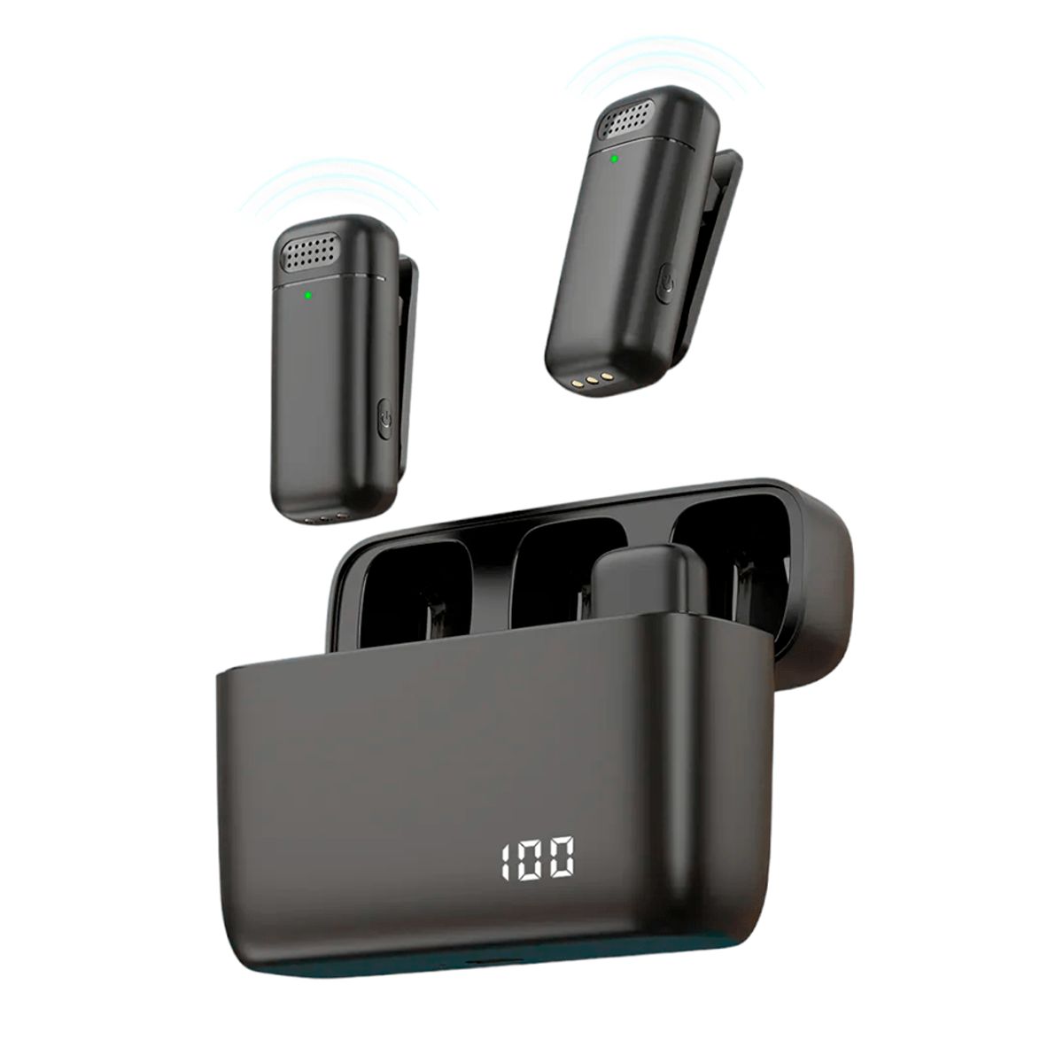GENERICO - Micrófono solapero inalámbrico Dual con case de carga Tipo C - K13