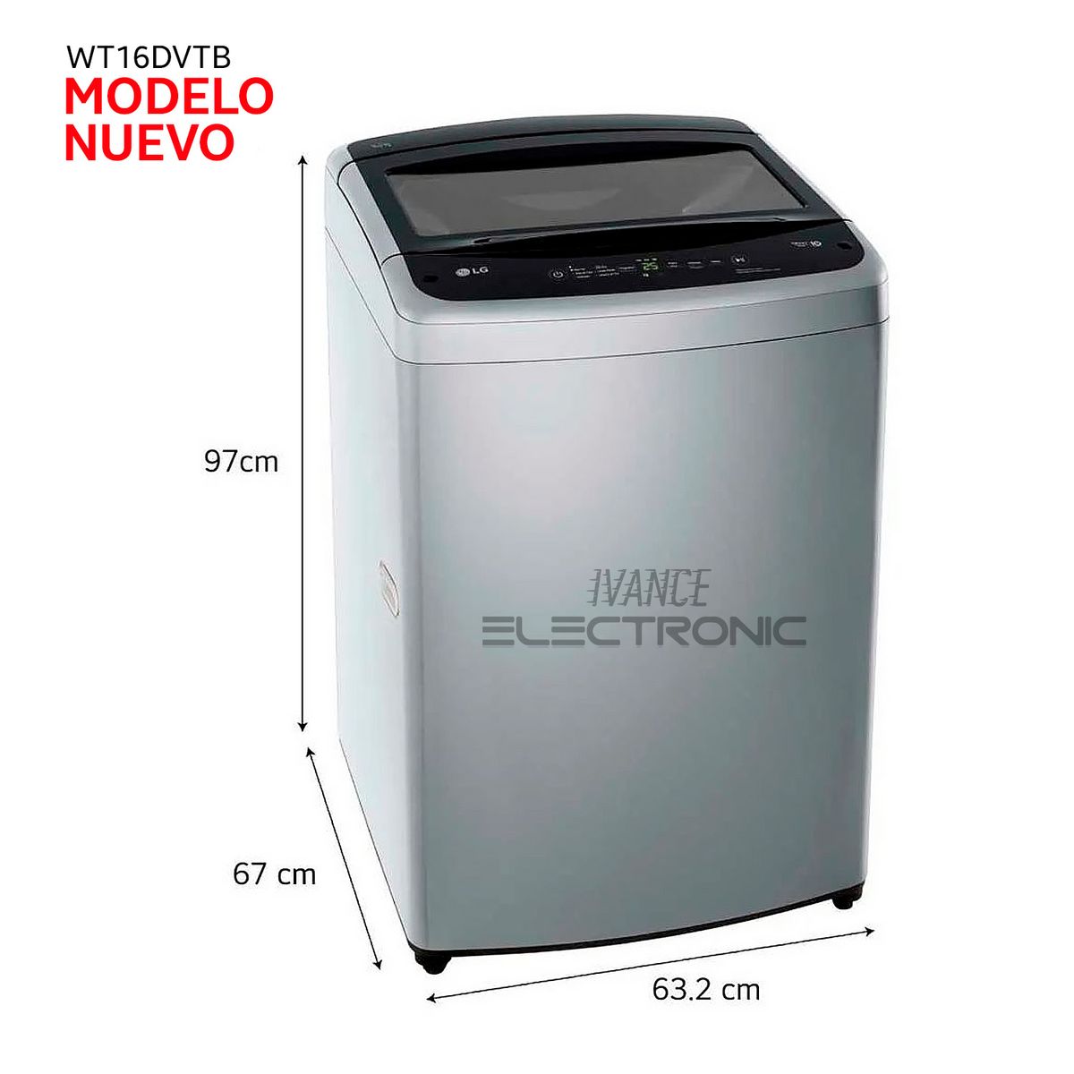 LG - Lavadora LG 16 kG Smart Inverter Motion con TurboDrum WT16DVTB - Gris