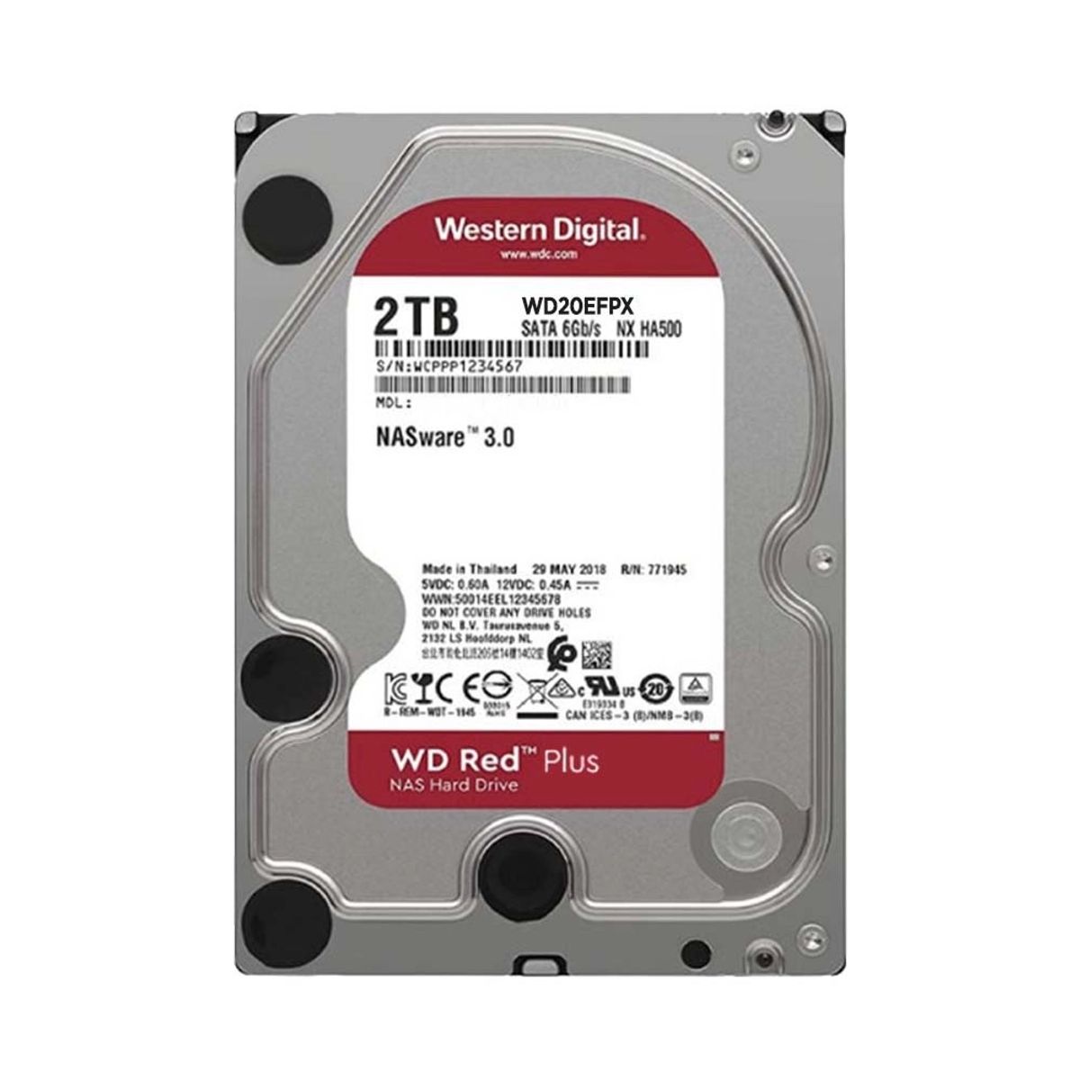 WESTERN DIGITAL - Disco Duro Western Digital Red Plus 2TB SATA III 5400RPM Cache 64MB