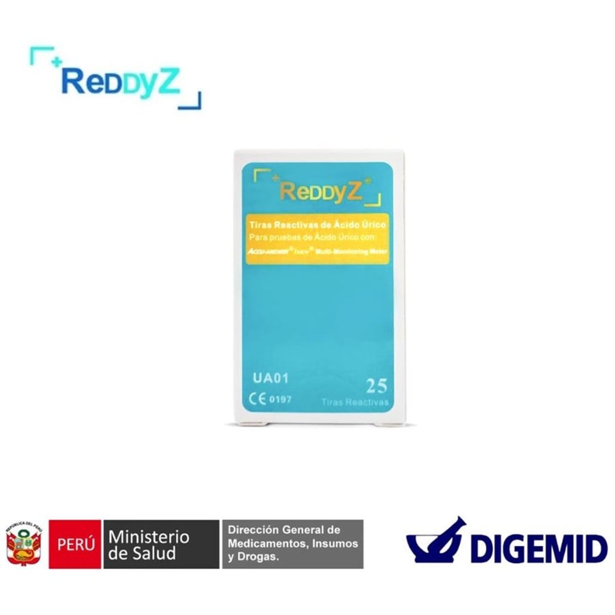 GENERICO - Tiras Reactivas de Ácido Úrico Reddyz - 25 Unid.