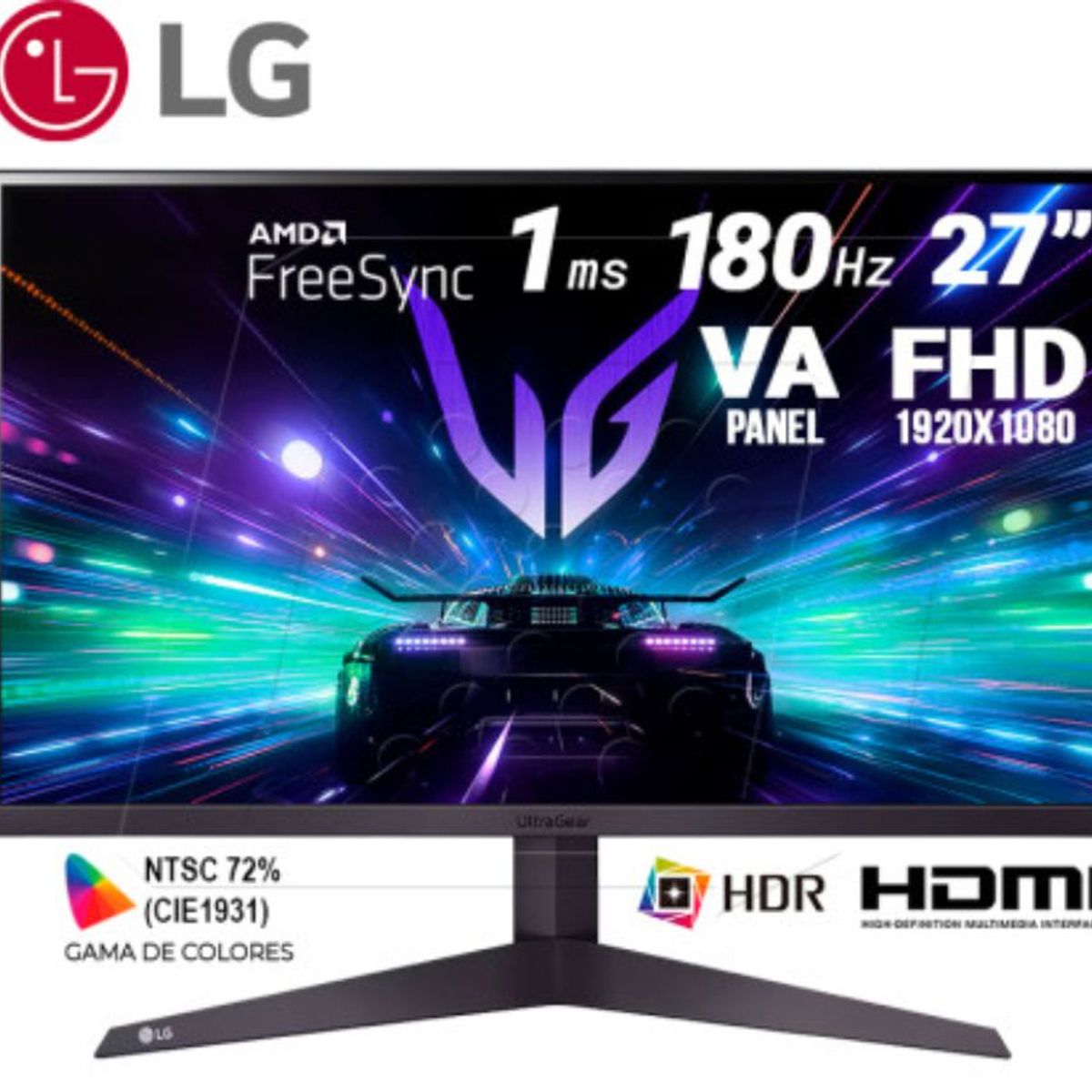 LG - Monitor LG UltraGear 27GS50F-B 27 VA FHD 180Hz 1ms FreeSync