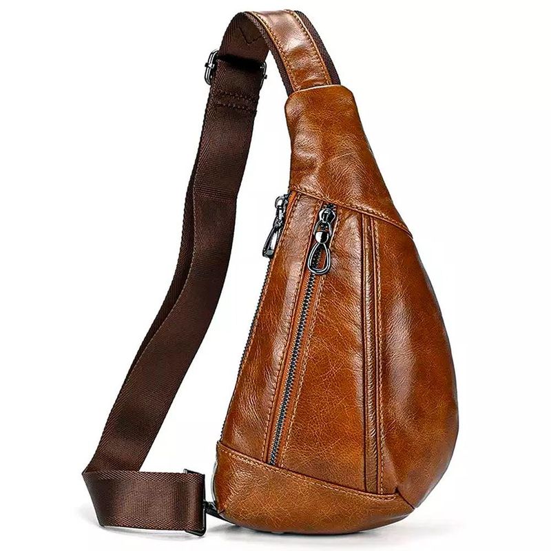 GENERICO - Morral Pechera de cuero Andong Marron