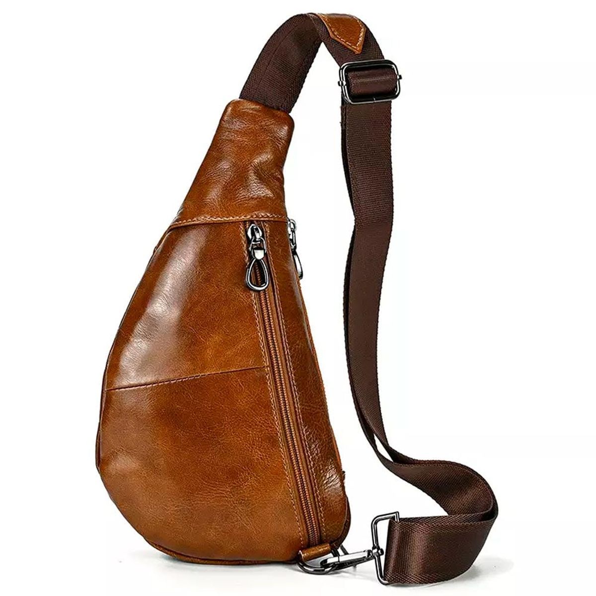GENERICO - Morral Pechera de cuero Andong Marron