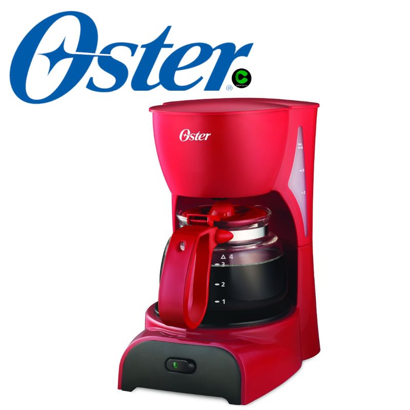 OSTER - Cafetera oster bvstdcdr5r de 4 tazas - rojo