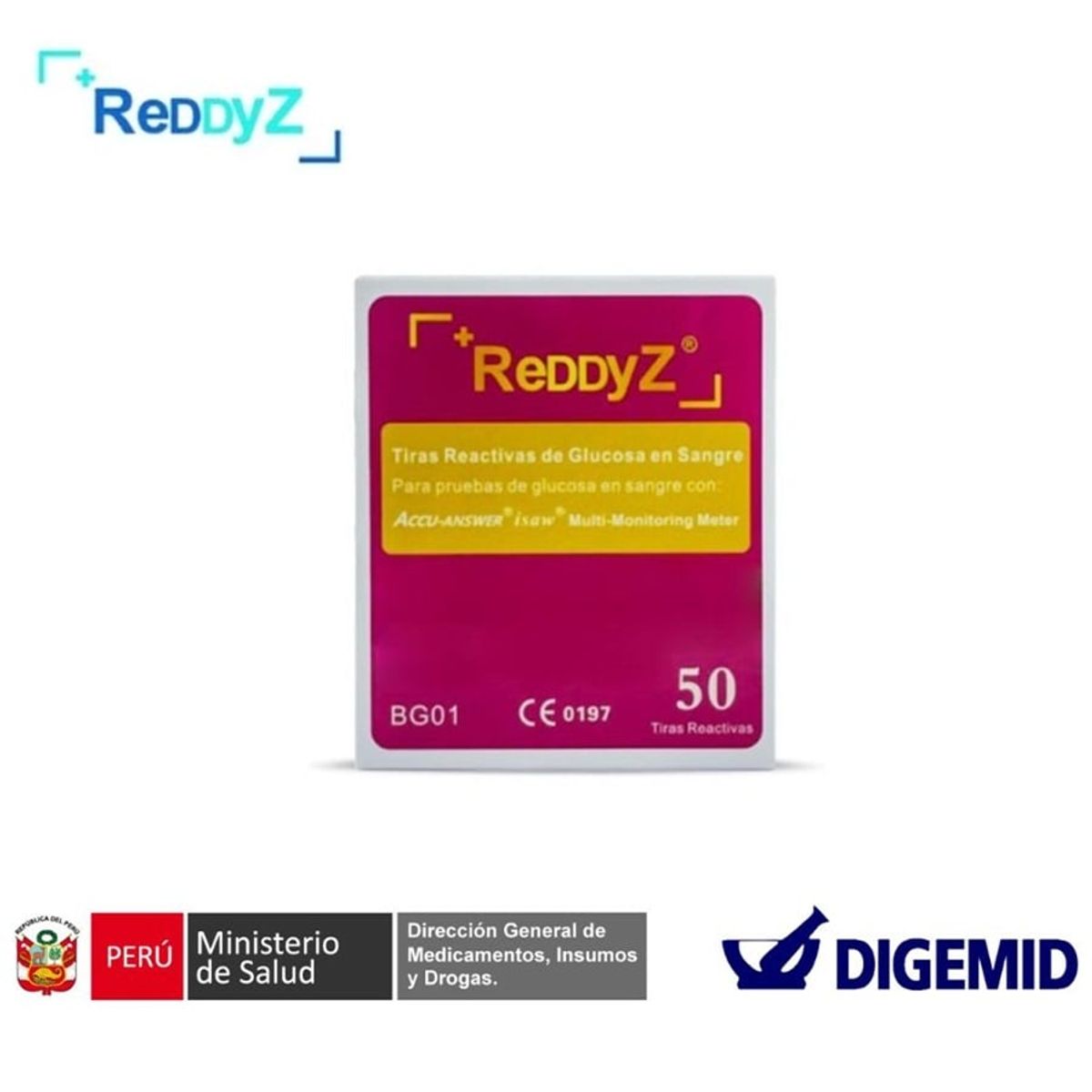 GENERICO - Tiras Reactivas de Glucosa Reddyz - 50 Unid.