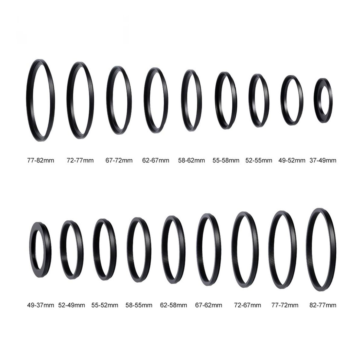 K&F CONCEPT - Anillos adaptadores de aumento y reducción 18 en 1 K&F Concept