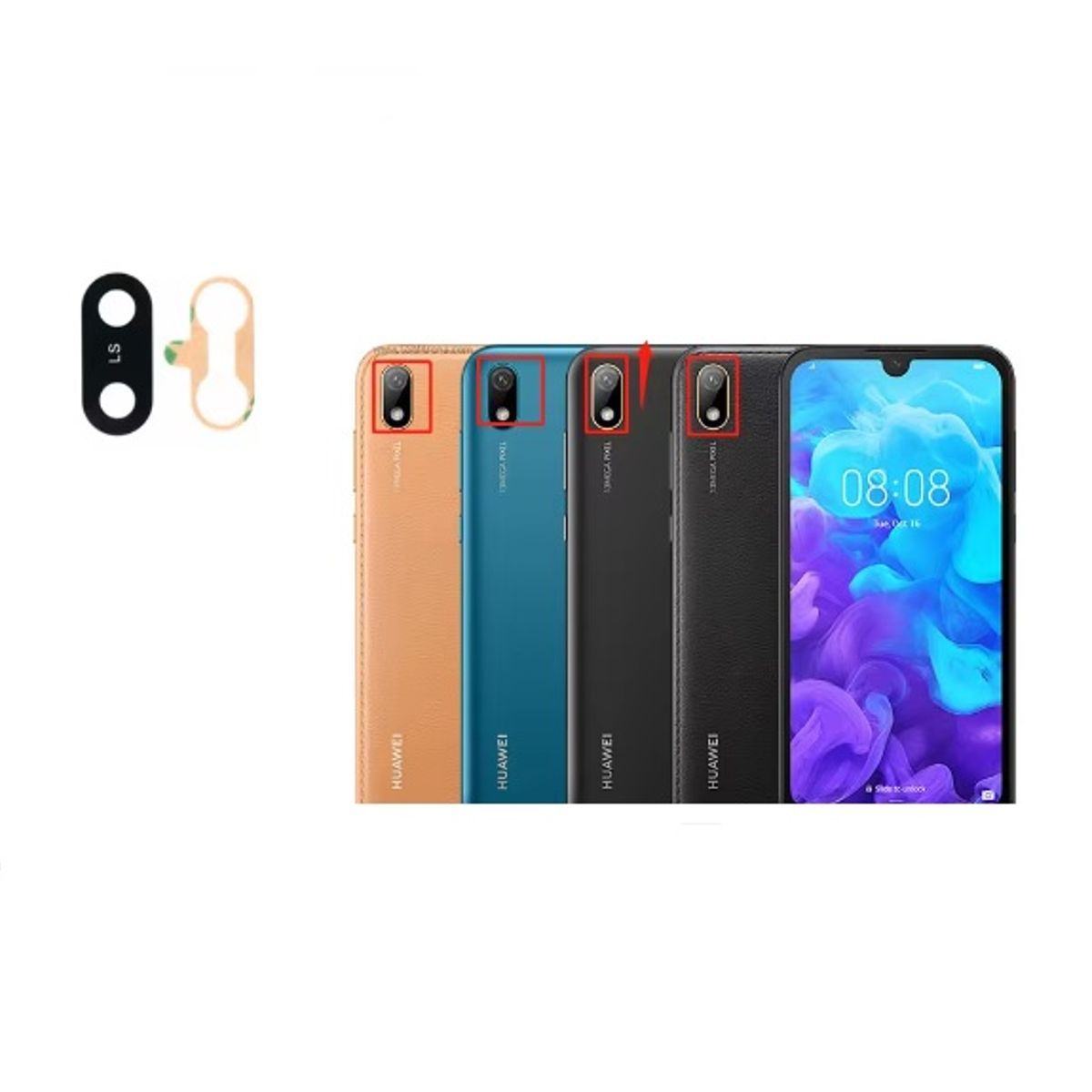 GENERICO - Repuesto lente Vidrio de cámara Huawei Y5 2019