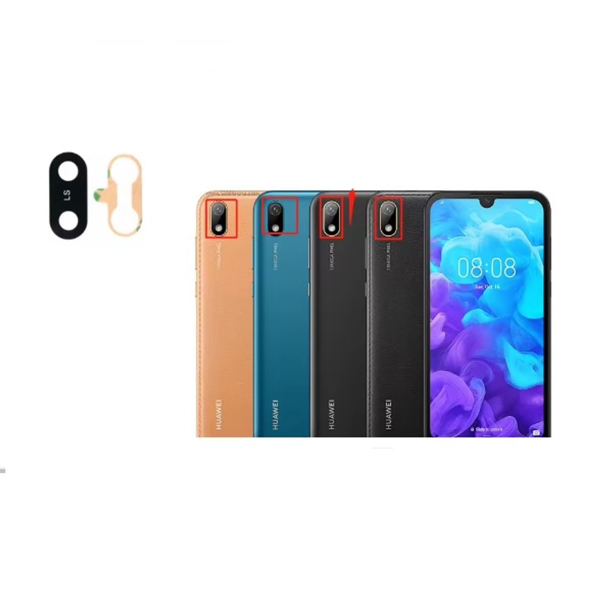 GENERICO - Repuesto lente Vidrio de cámara Huawei Y5 2019