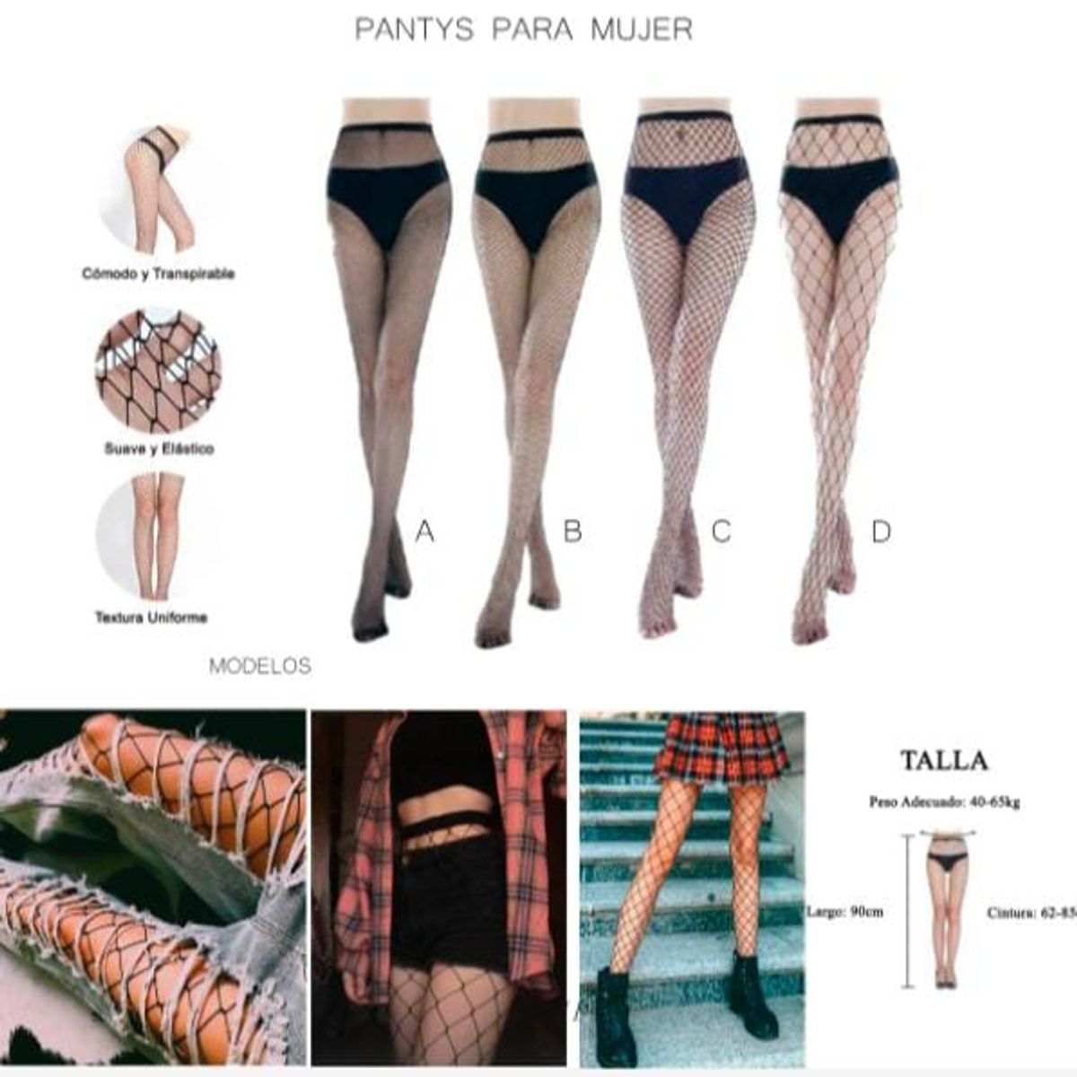 GENERICO - PACK 4 PANTYS MULTIUSO MEDIAS DE COCO MODE