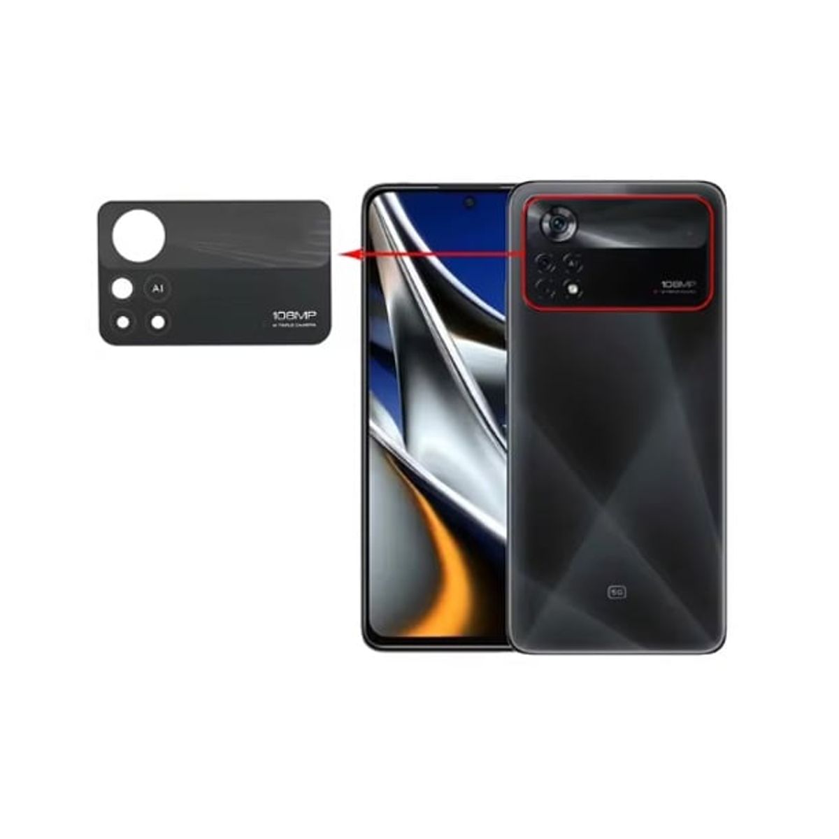 GENERICO - Repuesto lente Vidrio de cámara Pocophone X4 Pro 5G