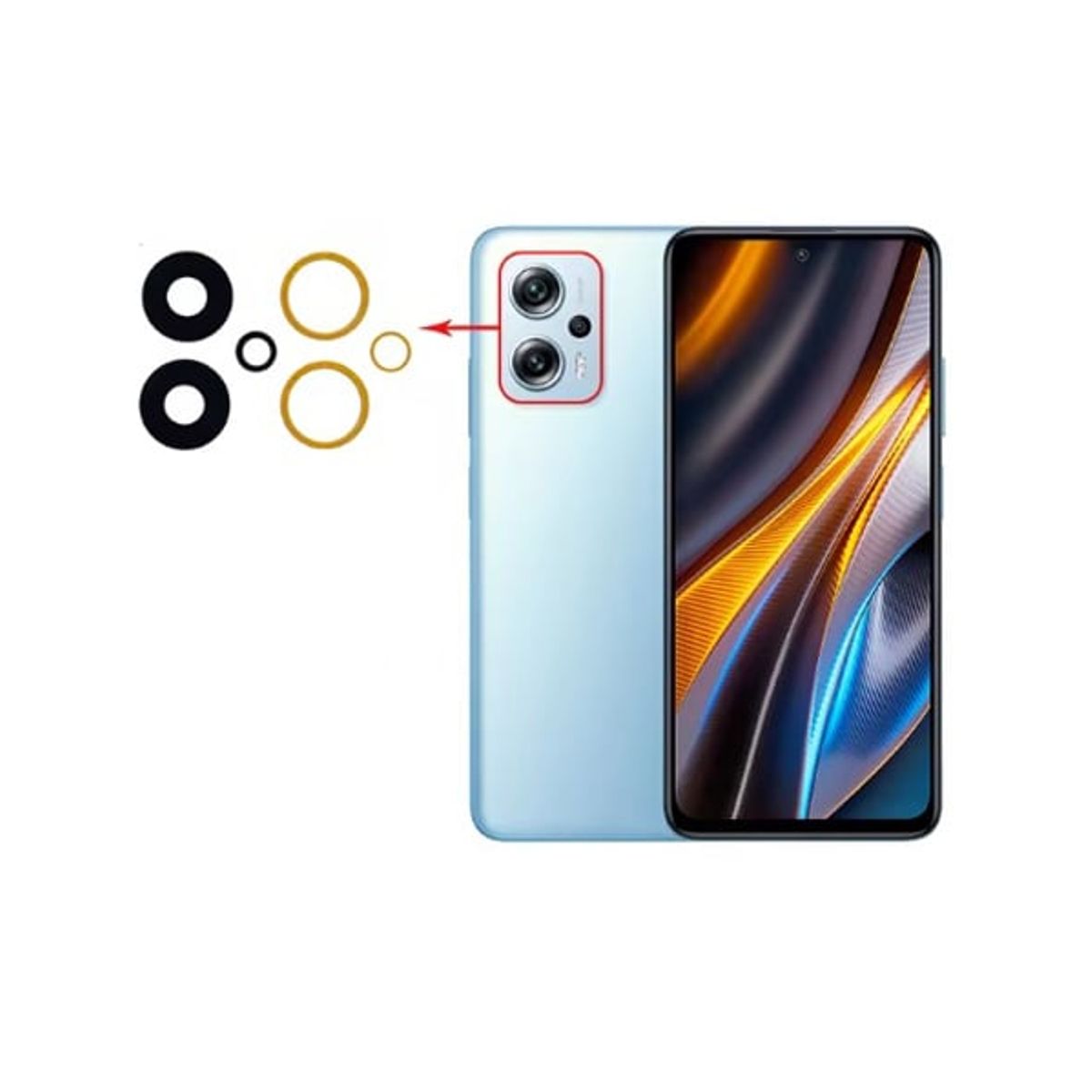 GENERICO - Repuesto lente Vidrio de cámara Pocophone X4 GT