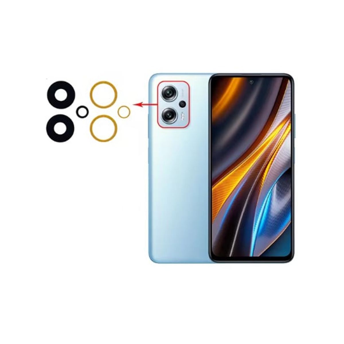 GENERICO - Repuesto lente Vidrio de cámara Pocophone X4 GT