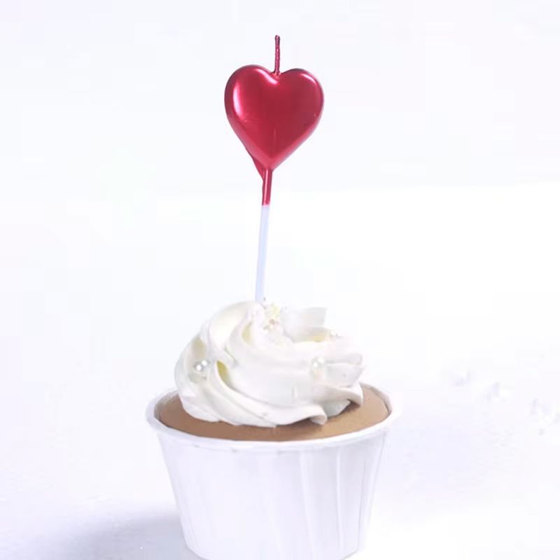 KTK - Velas Rojo de Corazón para Cumpleaños KTK Set de 4