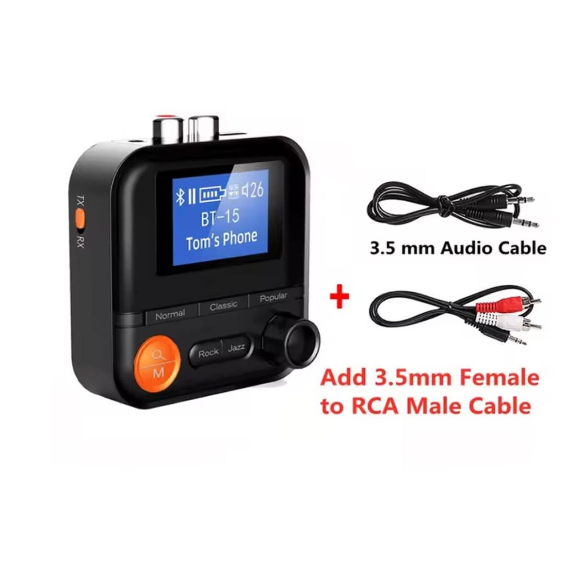 UNIVERSAL - Transmisor y Receptor de Audio 2 en 1, Bluetooth 5,2, 5 modos EQ.