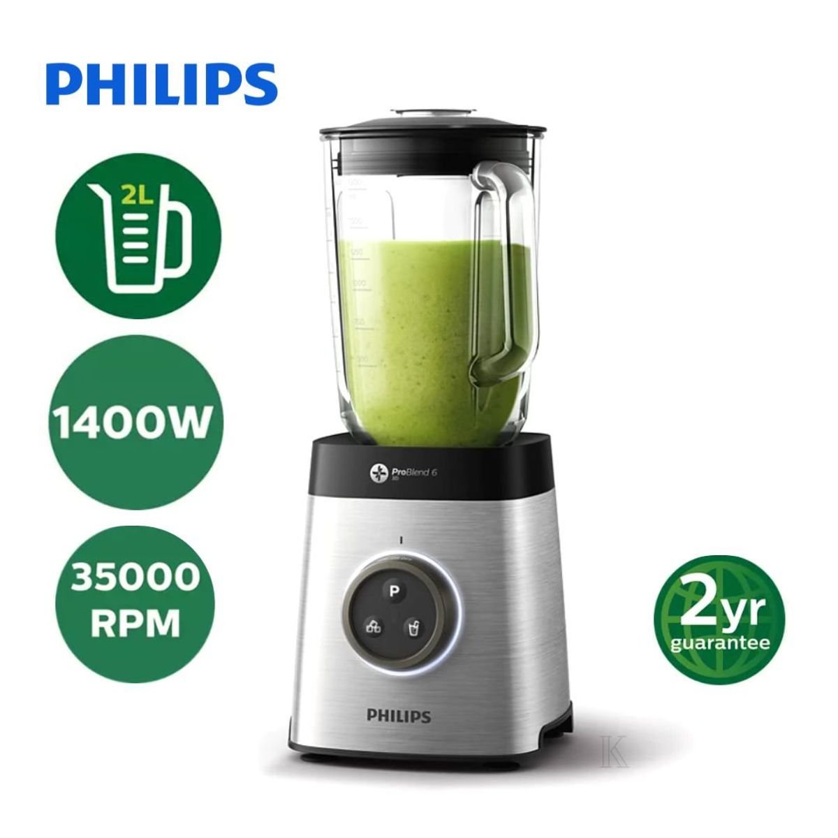 PHILIPS - Licuadora Philips de 1400W en Acero Inoxidable HR365200