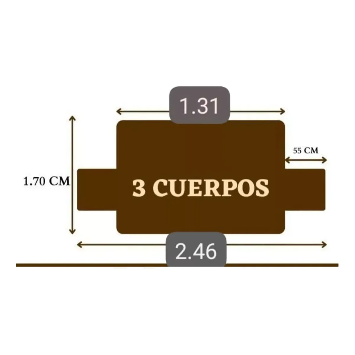 GENERICO - Cobertor Impermeable para Muebles de 3 Cuerpos - Marrón
