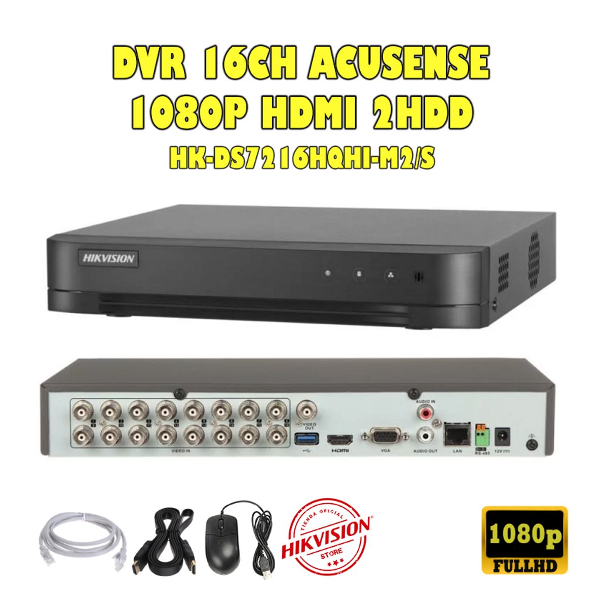 HIKVISION - kit 16 Cámaras Seguridad FULLHD Hikvision + 2TB + AUDIO