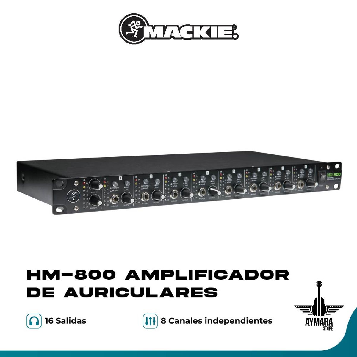 MACKIE - Mackie HM-800 Amplificador de auriculares de 8 canales