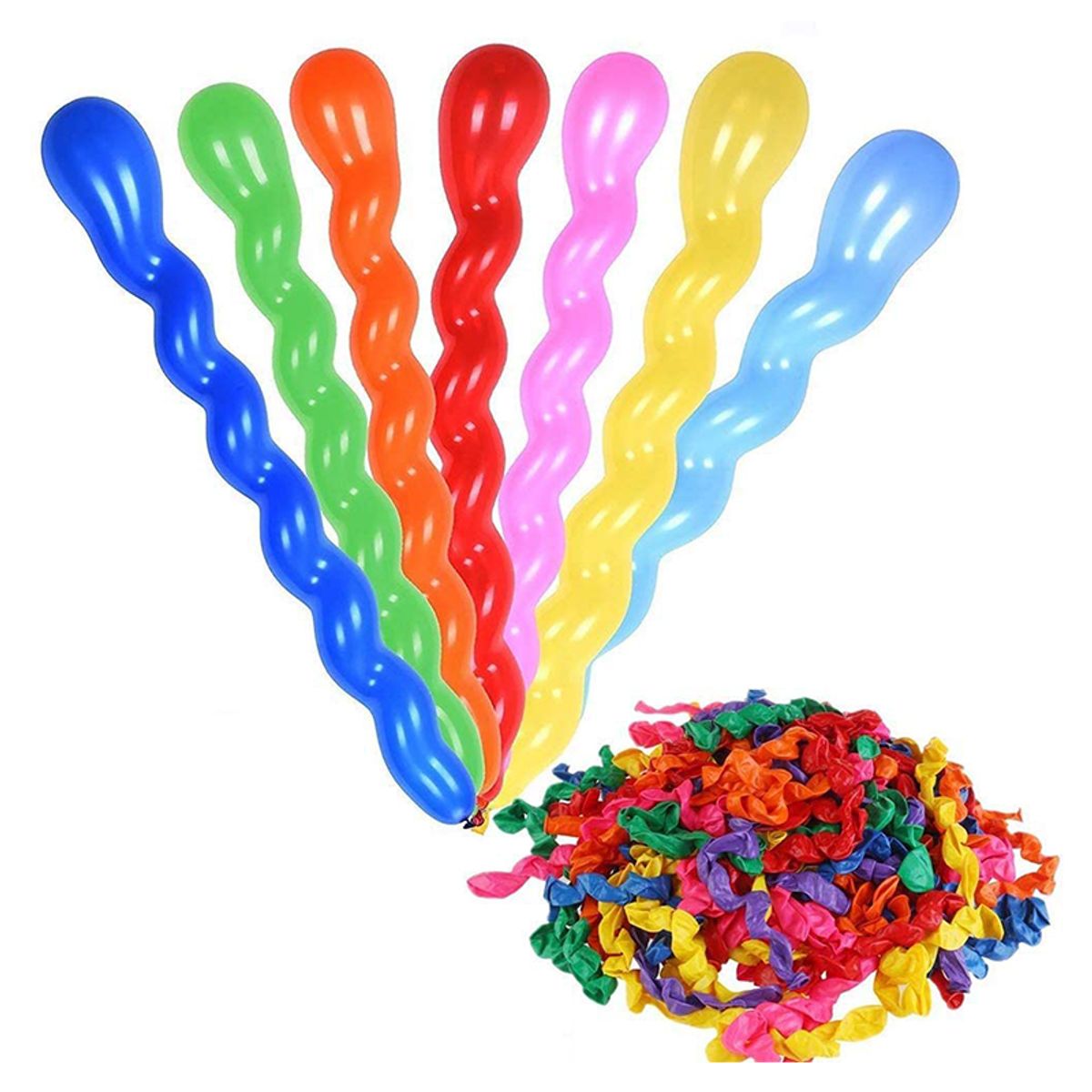 GENERICO - Globos de látex pensil gusano de diferentes colores