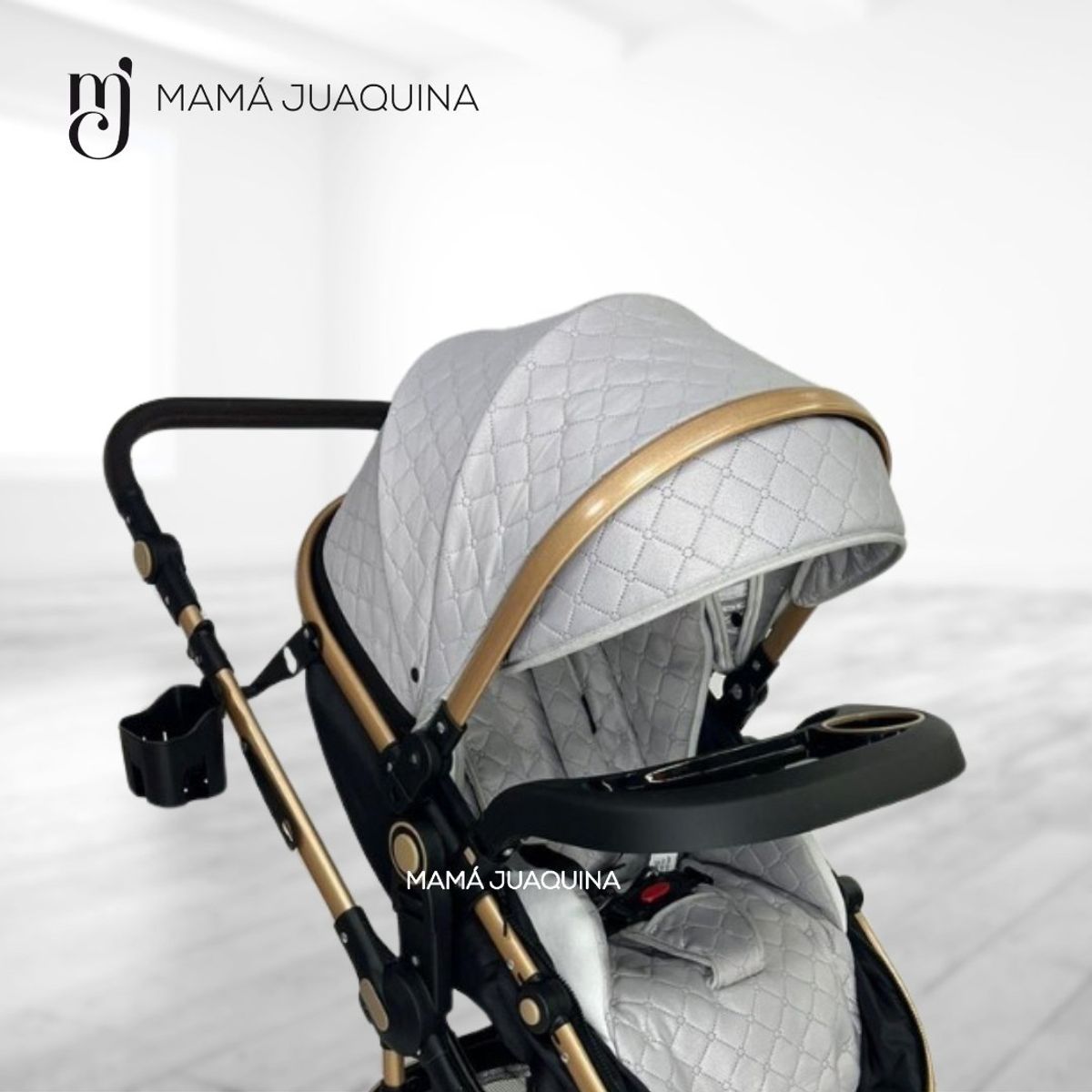 BABY - Coche Moisés de Lujo «LUMIERE» con Bolso Pañalero Gray