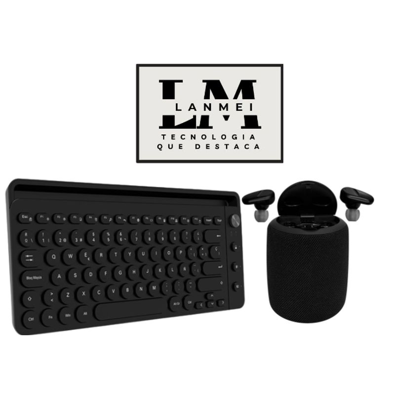 TEROS - Parlante Audifono Inalambricos Y Teclado Inalámbrico Teros
