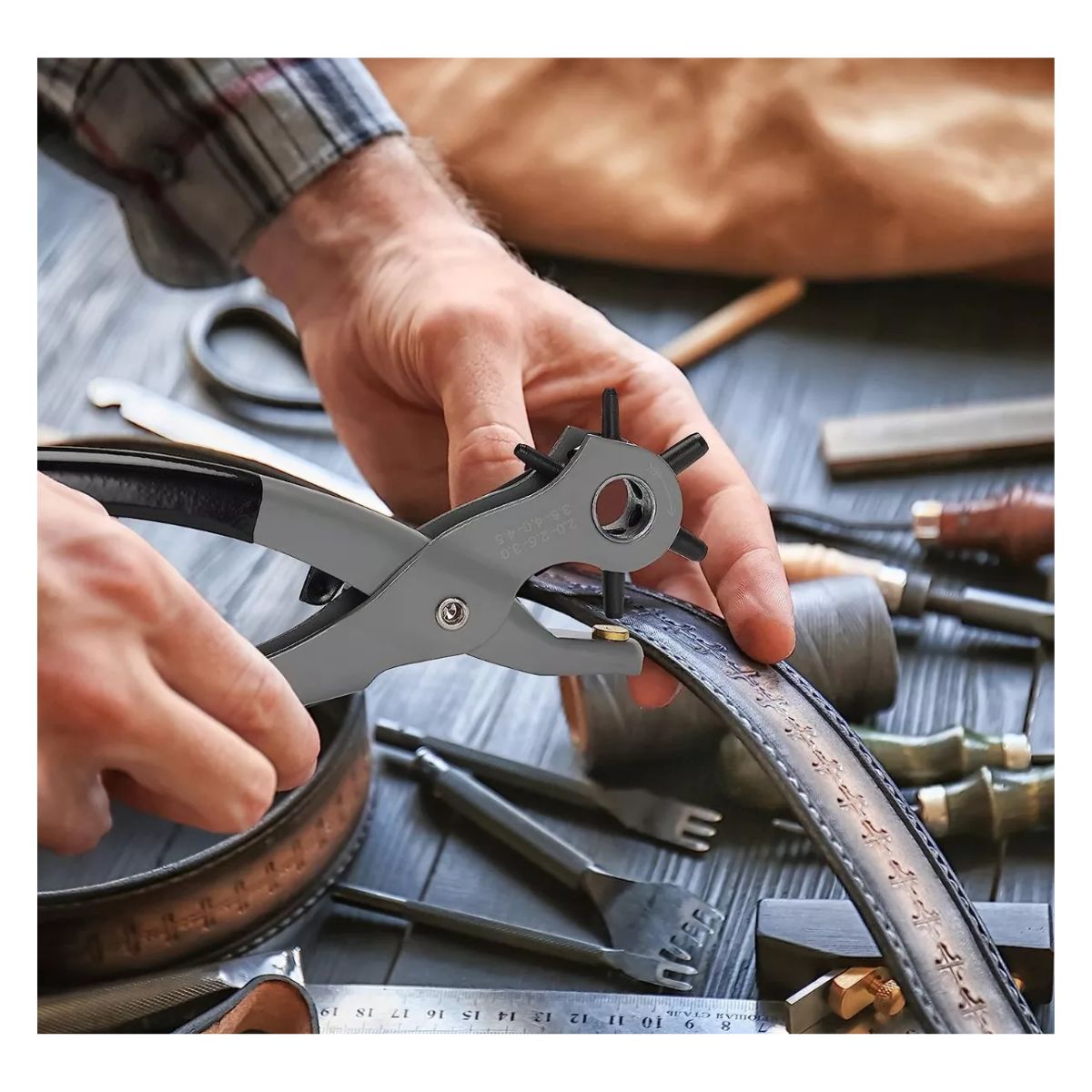 TRUPER - Alicate Perforador Saca Bocado Remache Cuero Ojal Multiuso