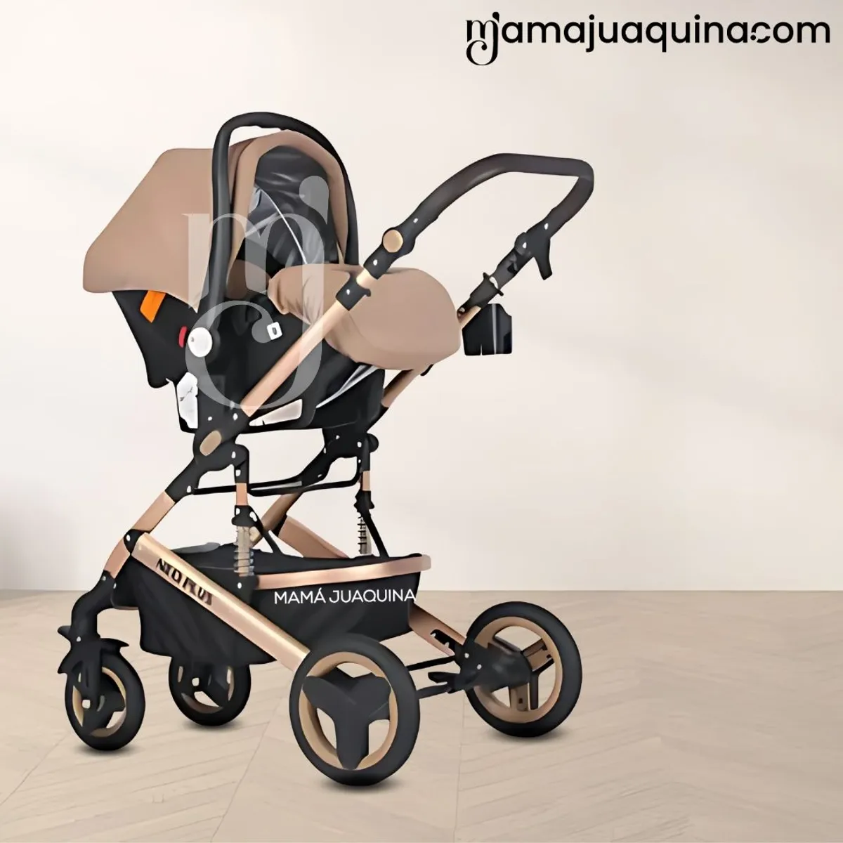 BABY - Coche Moisés Travel System «GRAND LUMIERE» Porta Bebé Beige