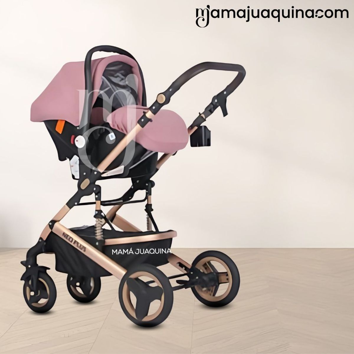 BABY - Coche Moisés Travel System «GRAND LUMIERE» Porta Bebé Pink