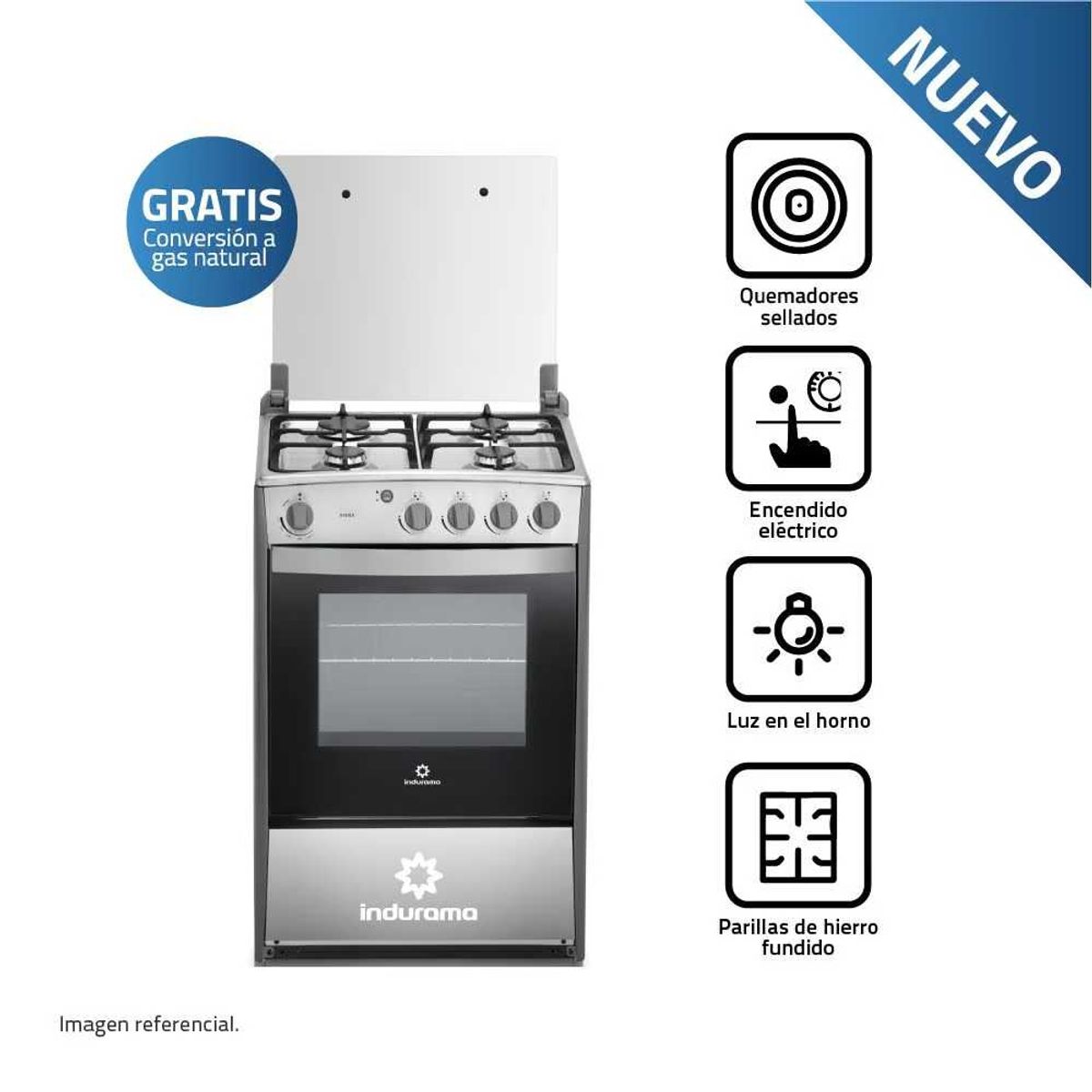 INDURAMA - Cocina Indurama viena QZ 4 Hornillas Croma