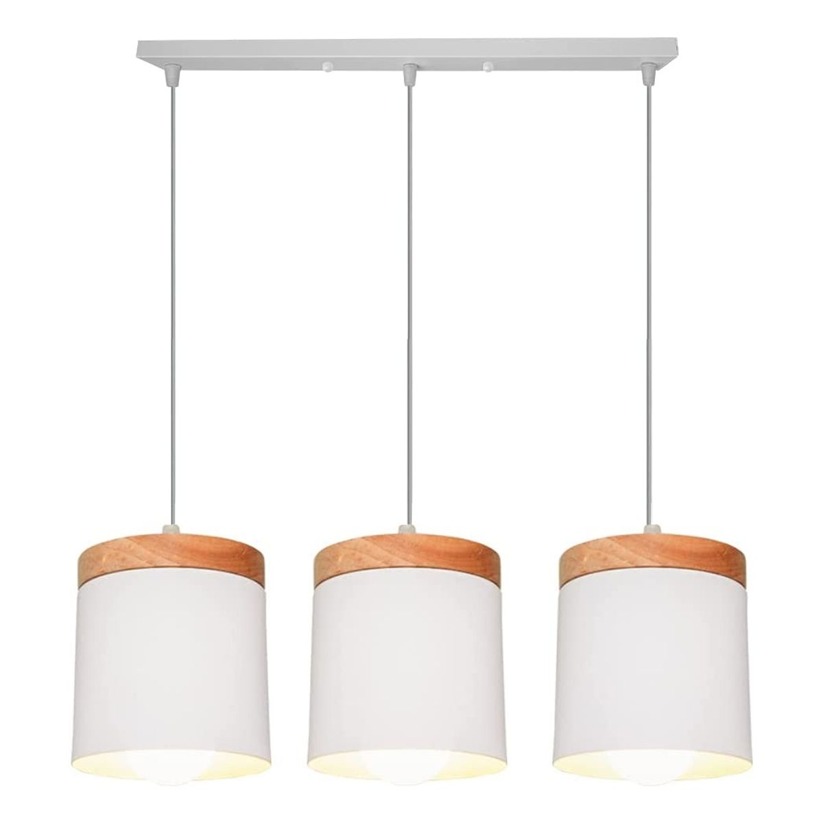 HOME NEAT - Lámpara colgante Moderno Nórdica Lámpara de techo 3 Luces E27 Blanco