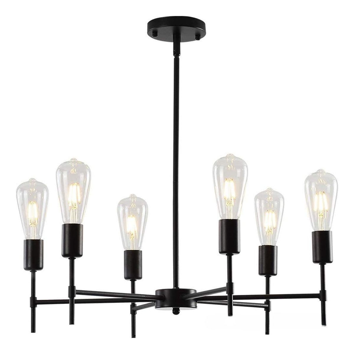 HOME NEAT - Lámparas de araña vintage 6 luces lámpara de techo negro