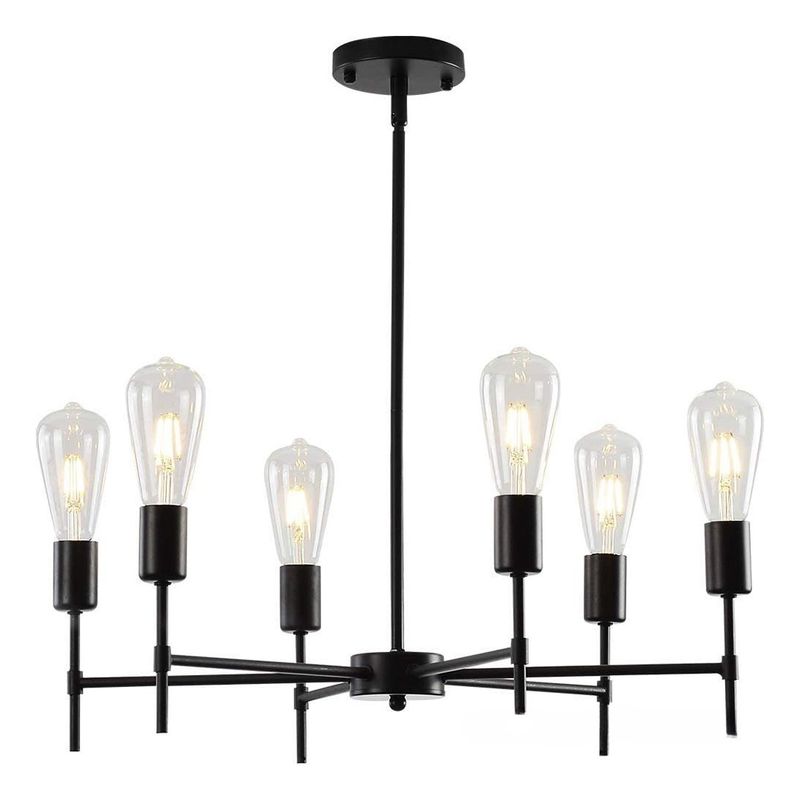 HOME NEAT - Lámparas de araña vintage 6 luces lámpara de techo negro