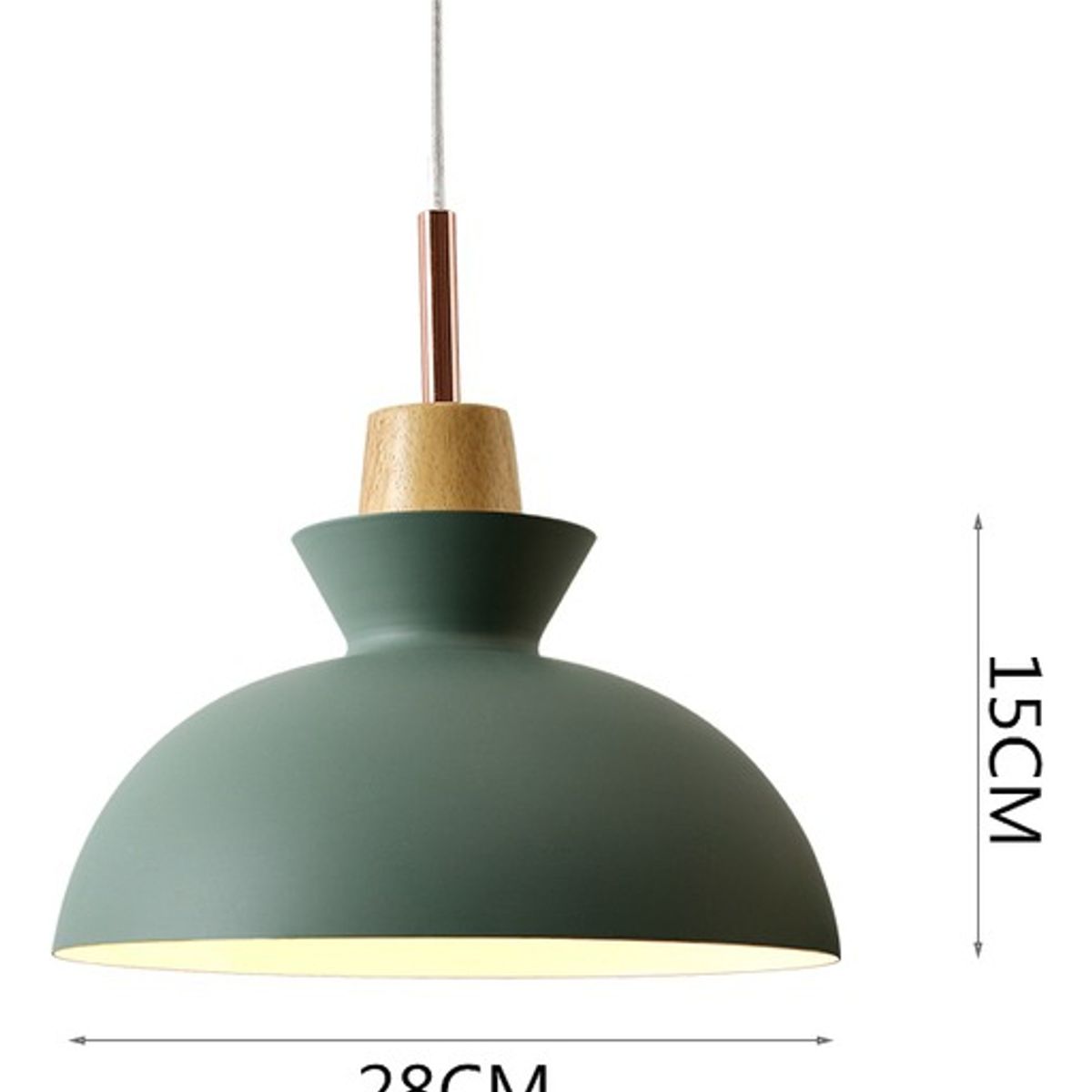 HOME NEAT - Lámpara de Techo Moderno Madera metal ø28cm E27 - Verde