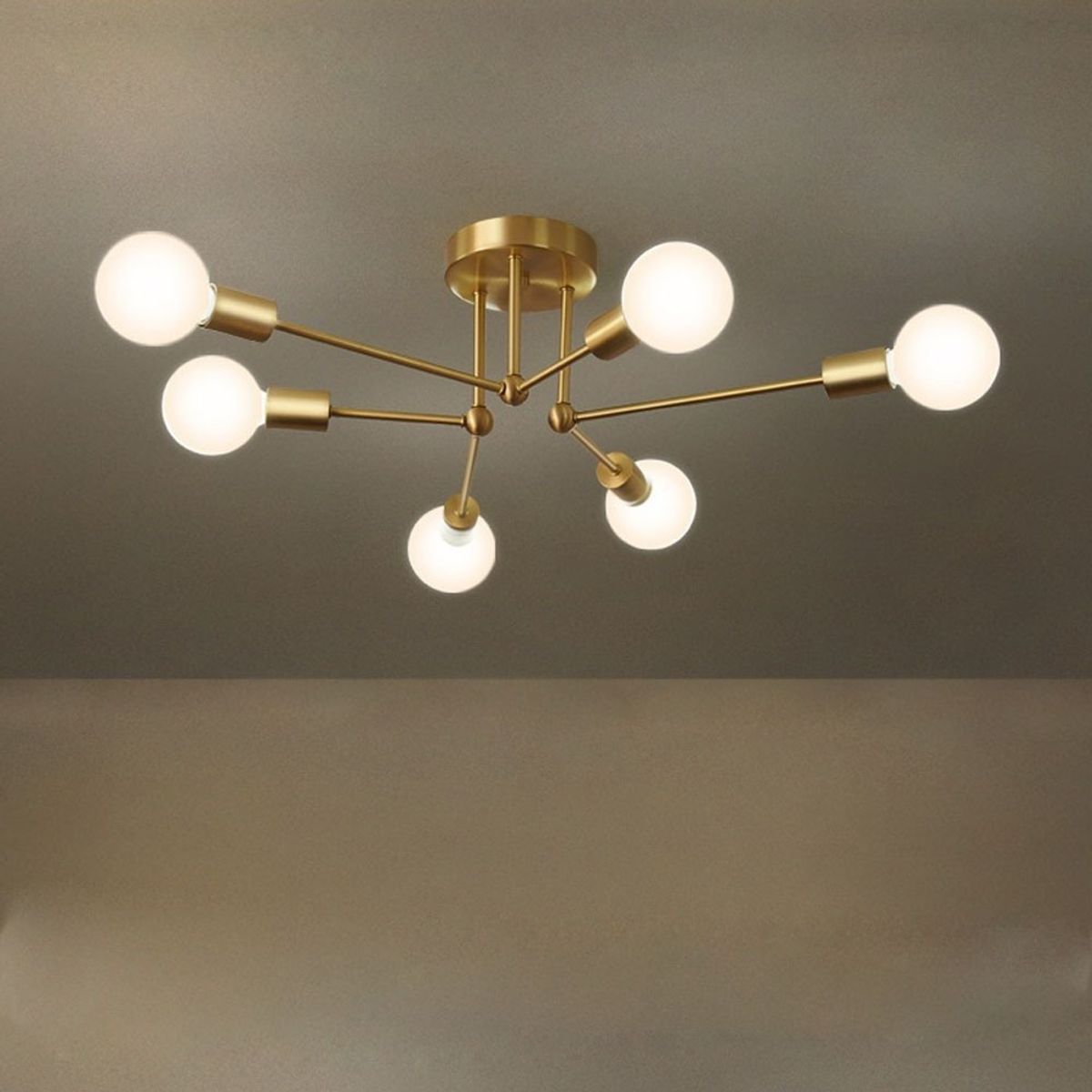 HOME NEAT - Lámpara de techo de 6 luces Moderna ø72cm E27 - Cobre