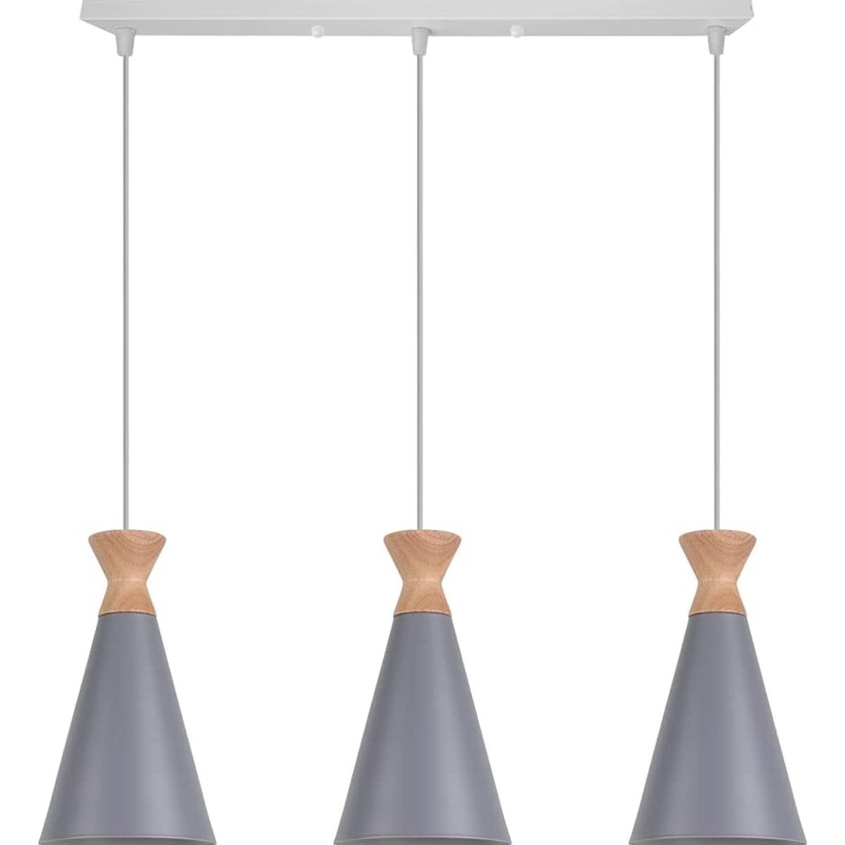 HOME NEAT - Lámpara de techo 3 Luces Nórdica Ø15cm E27 - Gris