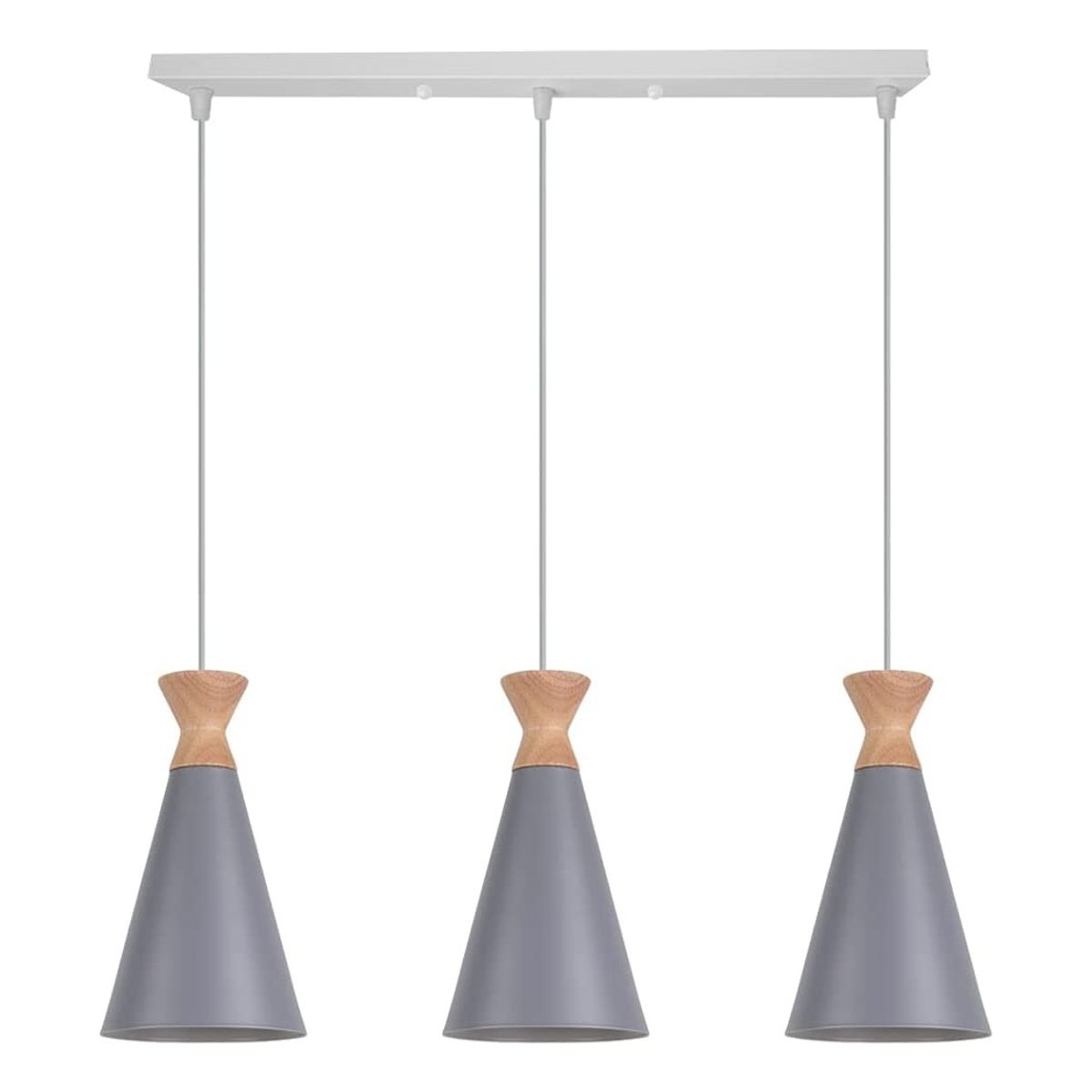 HOME NEAT - Lámpara de techo 3 Luces Nórdica Ø15cm E27 - Gris