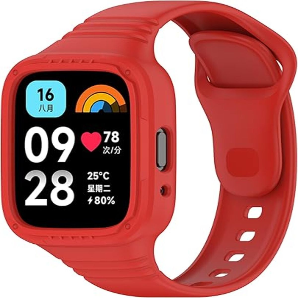 GENERICO - Correa de Silicona para Redmi Watch 3 Active - Rojo