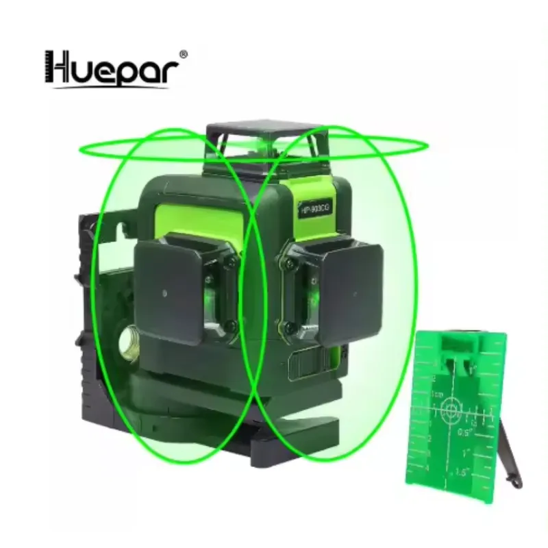 HUEPAR - Nivel láser verde huepar 903CG 12 líneas recargable(Dos baterías)