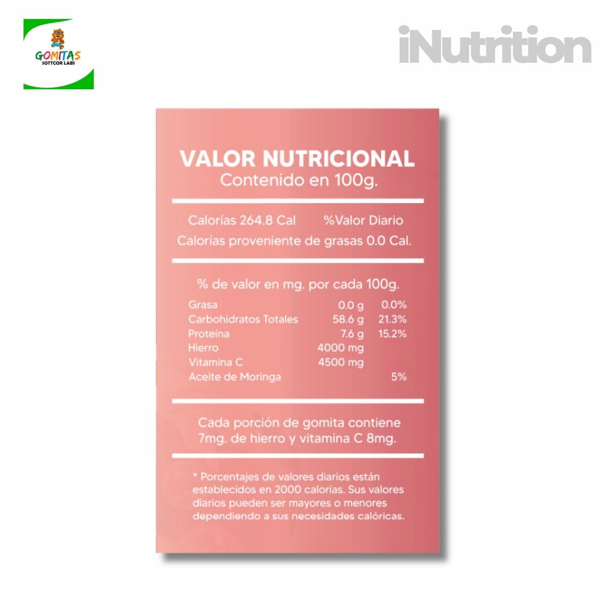 GENERICO - HIERRO EN GOMITAS PARA NIÑOS - 130 GOMITAS