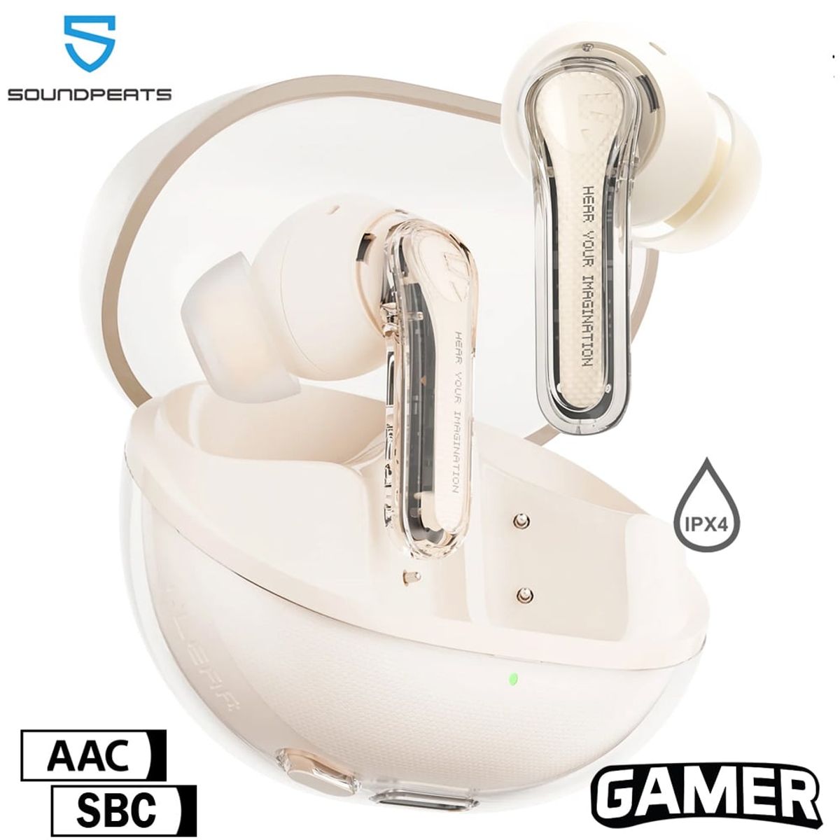 SOUNDPEATS - SoundPeats Audifonos Bluetooth 5.3 Gaming IPX4 Clear