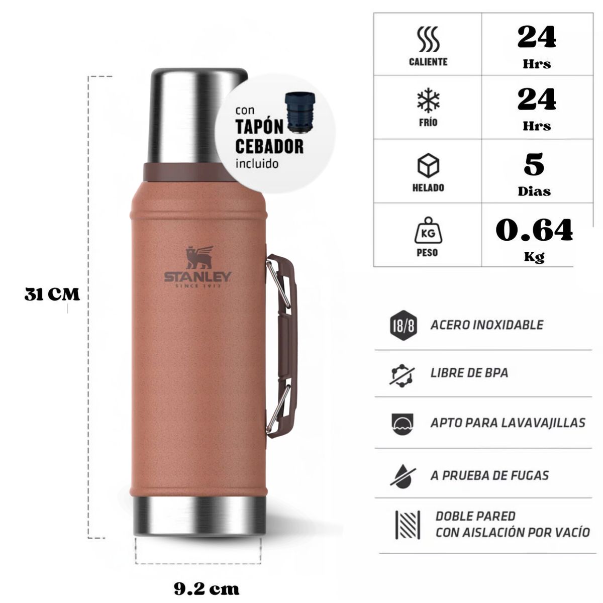 STANLEY - Termo de Bebida Stanley Classic Clay 946ml