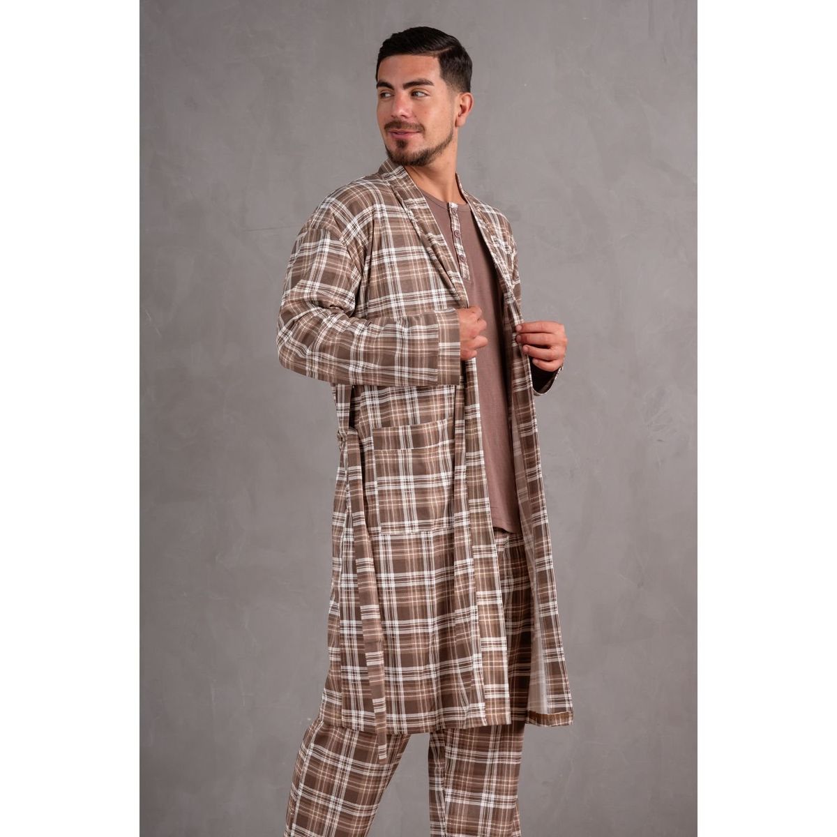 SOÑALIERE - Bata de Dormir de Algodón para Hombre