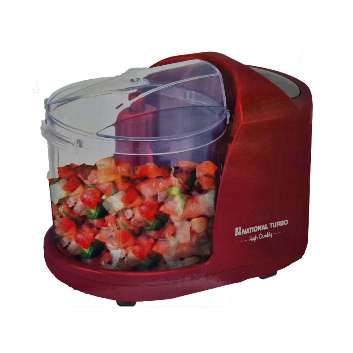 NATIONAL - Mini Picadora National ST-5830 Turbo Pica - Muele - Mezcla - Rojo.