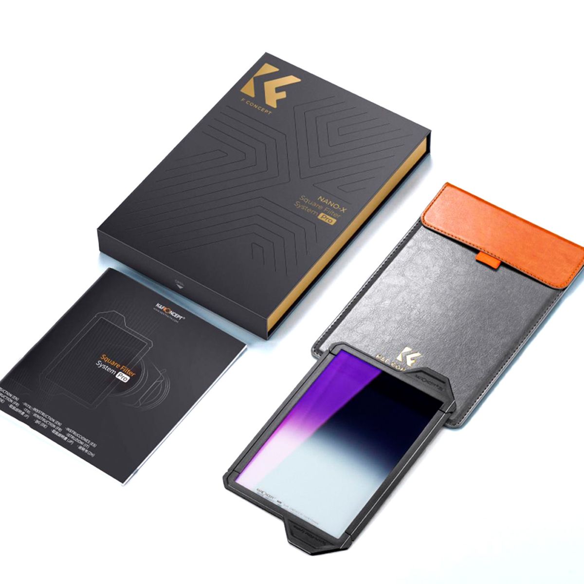K&F CONCEPT - Filtro cuadrado GND8 Inverso 100×150 con marco protector Serie X-PRO.