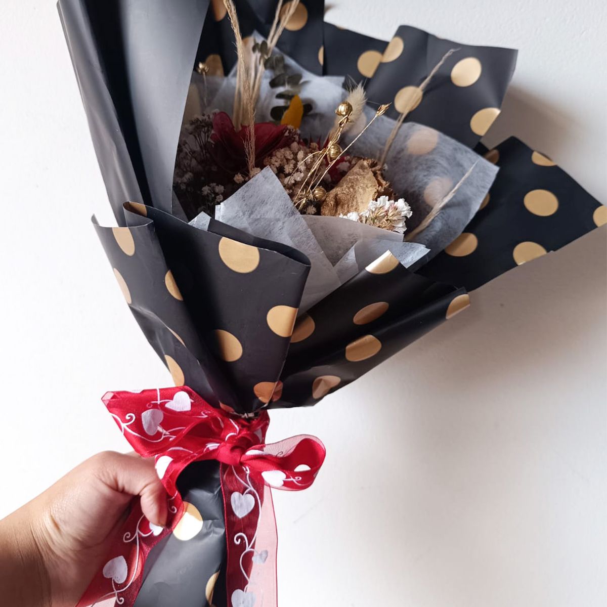 GENERICO - Ramo Bouquet Rosas Flores Secas ¨Pasión Eterna¨