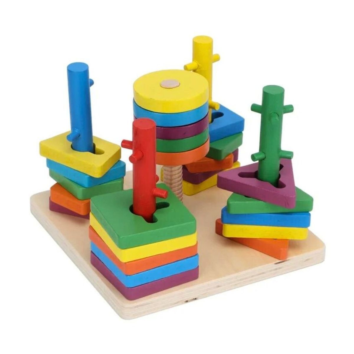 IMPORTADO MC - Juguete Didáctico Figuras Geométricas Encaje Madera