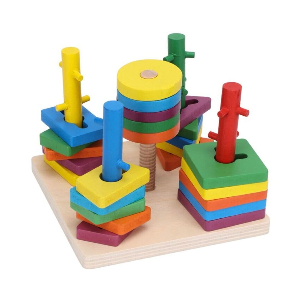 IMPORTADO MC - Juguete Didáctico Figuras Geométricas Encaje Madera